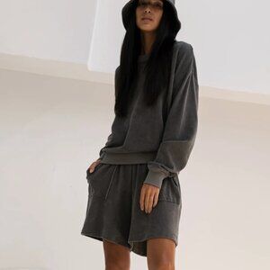 NWT Paper Label 100% Cotton Sasha Sweatshirt Charcoal Grey